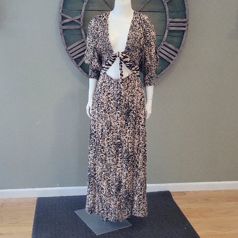 Free People String Of Hearts Maxi Dress In Cream Combo